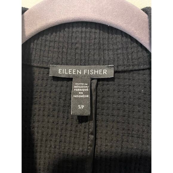 Eileen Fisher Womens Stand Collar Waffle Knit Jacket Snap Front Back Slit Size S - Picture 5 of 10